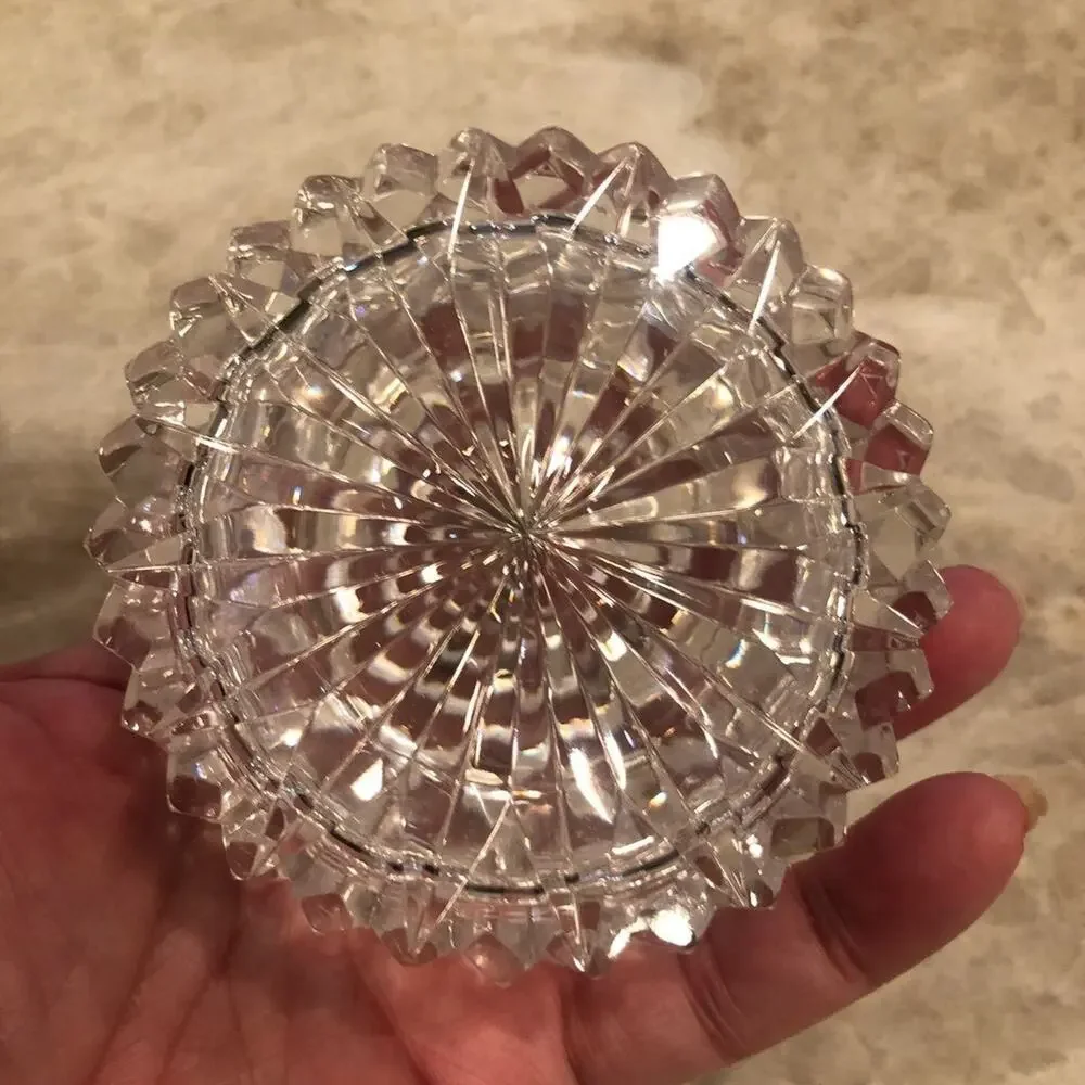 Vintage Waterford crystal glass trinket box 3-1/4
